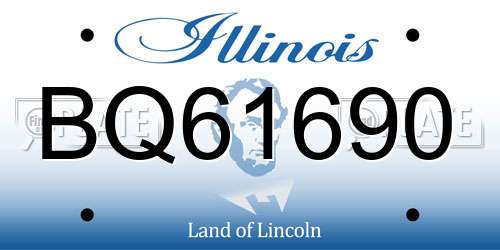 BQ61690 Illinois License Plate