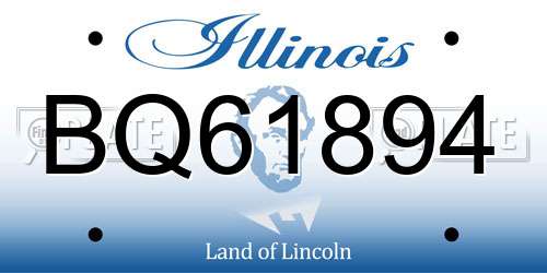 BQ61894 Illinois License Plate