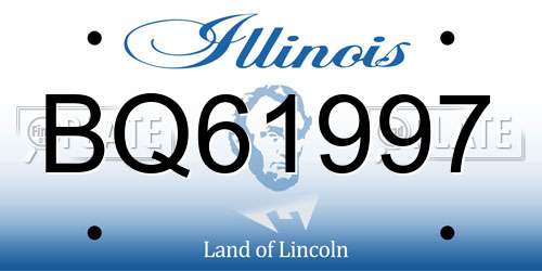 BQ61997 Illinois License Plate