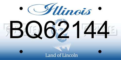 BQ62144 Illinois License Plate