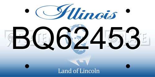 BQ62453 Illinois License Plate