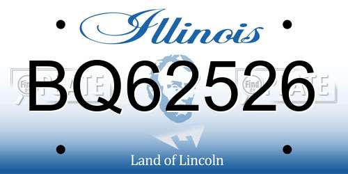 BQ62526 Illinois License Plate