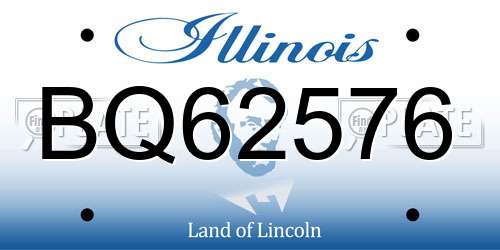 BQ62576 Illinois License Plate