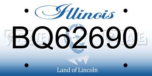 BQ62690 Illinois License Plate