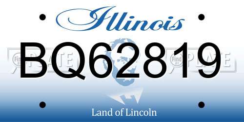 BQ62819 Illinois License Plate
