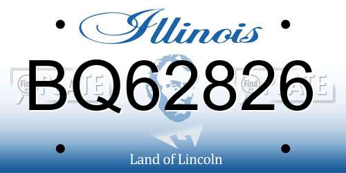BQ62826 Illinois License Plate