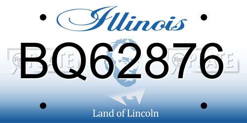 BQ62876 Illinois License Plate