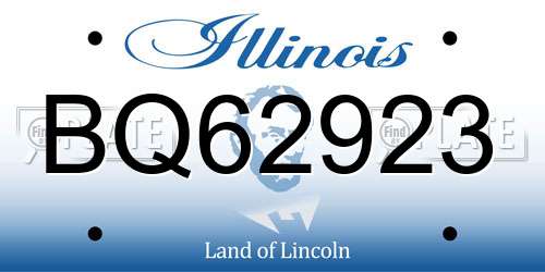 BQ62923 Illinois License Plate