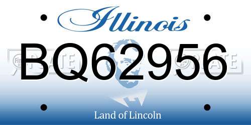 BQ62956 Illinois License Plate