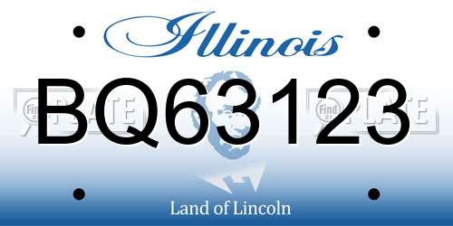 BQ63123 Illinois License Plate