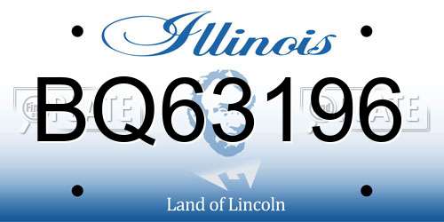 BQ63196 Illinois License Plate