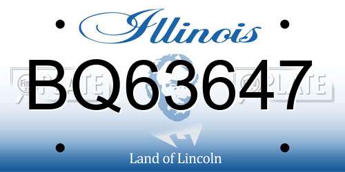 BQ63647 Illinois License Plate