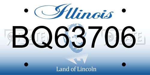 BQ63706 Illinois License Plate