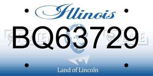BQ63729 Illinois License Plate