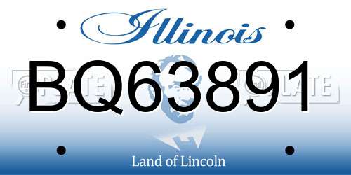 BQ63891 Illinois License Plate