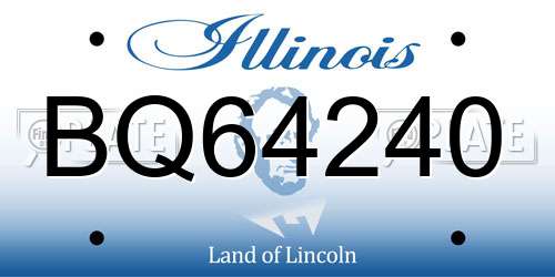 BQ64240 Illinois License Plate