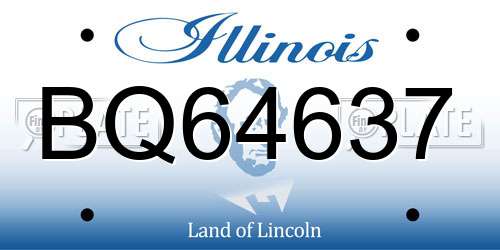 BQ64637 Illinois License Plate