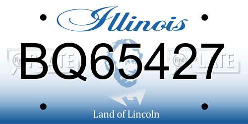 BQ65427 Illinois License Plate
