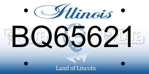 BQ65621 Illinois License Plate