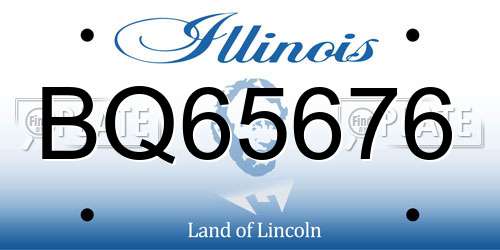BQ65676 Illinois License Plate