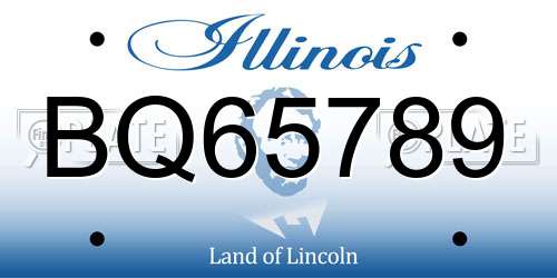 BQ65789 Illinois License Plate