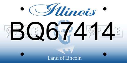 BQ67414 Illinois License Plate