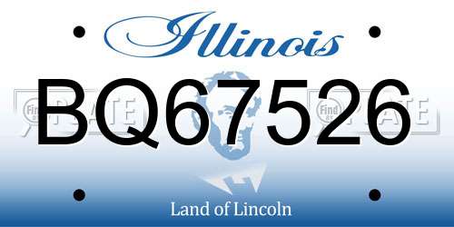 BQ67526 Illinois License Plate