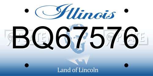 BQ67576 Illinois License Plate