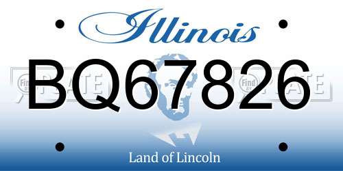 BQ67826 Illinois License Plate