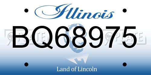 BQ68975 Illinois License Plate