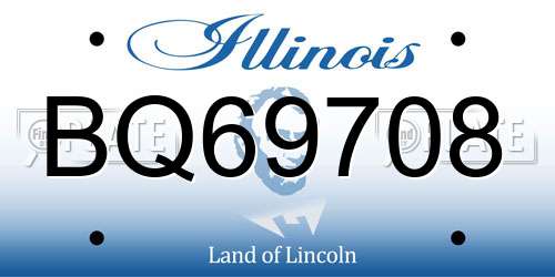 BQ69708 Illinois License Plate