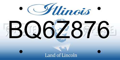 BQ6Z876 Illinois License Plate