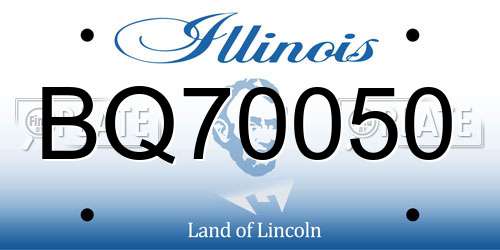 BQ70050 Illinois License Plate