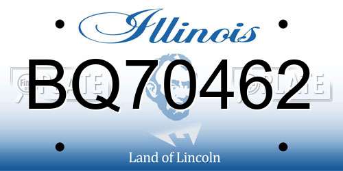 BQ70462 Illinois License Plate