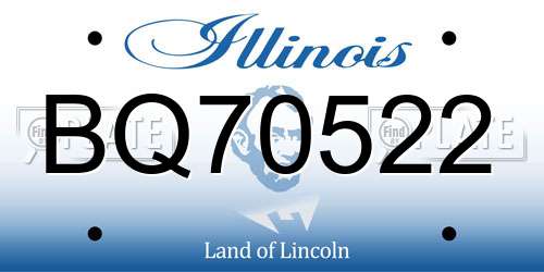 BQ70522 Illinois License Plate