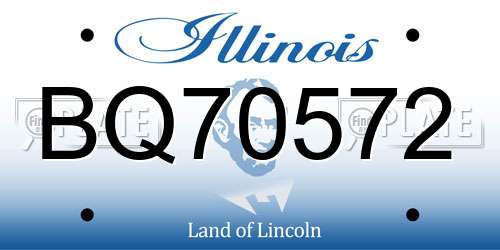 BQ70572 Illinois License Plate