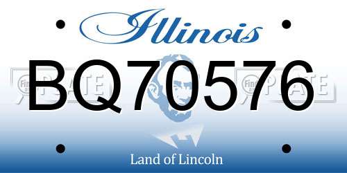 BQ70576 Illinois License Plate
