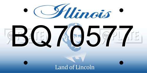 BQ70577 Illinois License Plate