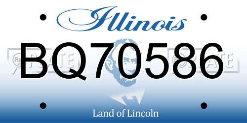 BQ70586 Illinois License Plate