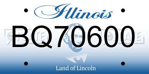 BQ70600 Illinois License Plate