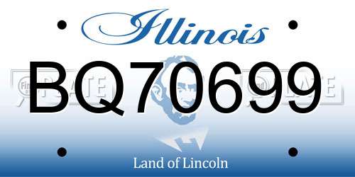 BQ70699 Illinois License Plate