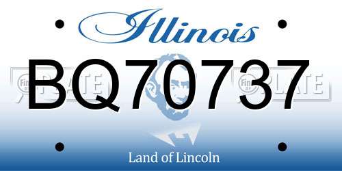 BQ70737 Illinois License Plate