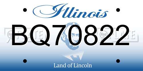 BQ70822 Illinois License Plate
