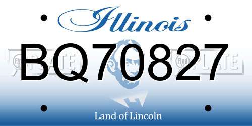 BQ70827 Illinois License Plate