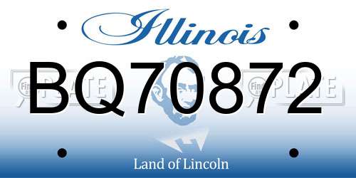 BQ70872 Illinois License Plate