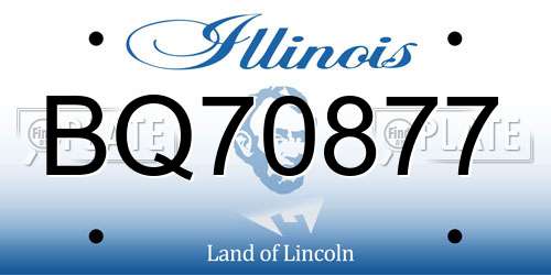 BQ70877 Illinois License Plate