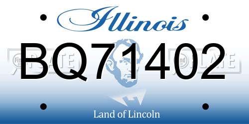BQ71402 Illinois License Plate