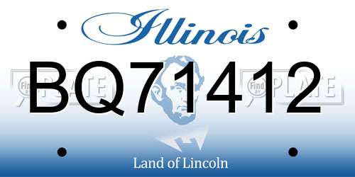 BQ71412 Illinois License Plate