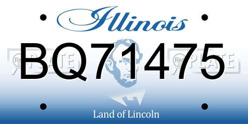 BQ71475 Illinois License Plate