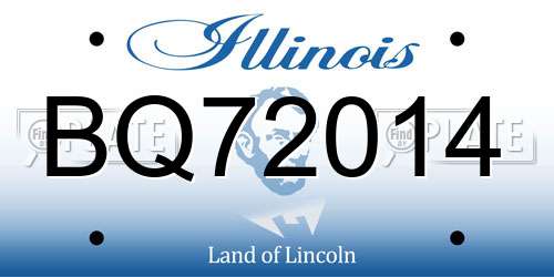 BQ72014 Illinois License Plate